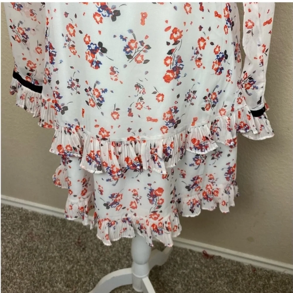 Lulus Floral to See White Floral Print Long Sleeve Mini Dress Size Medium - Picture 5 of 13